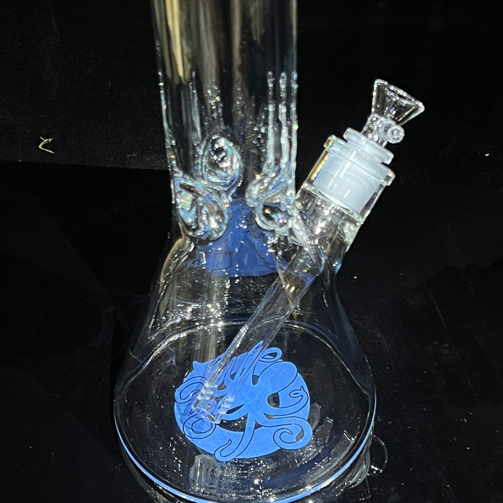 9 mm TAKO Label Beaker Bong Blue-18" Glass Pipe TG   