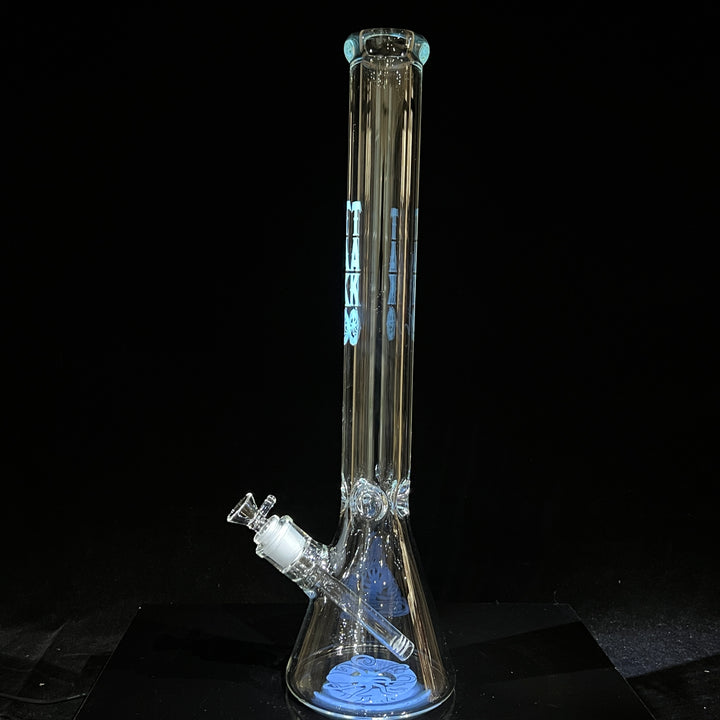 9 mm TAKO Label Beaker Bong Blue-18" Glass Pipe TG   