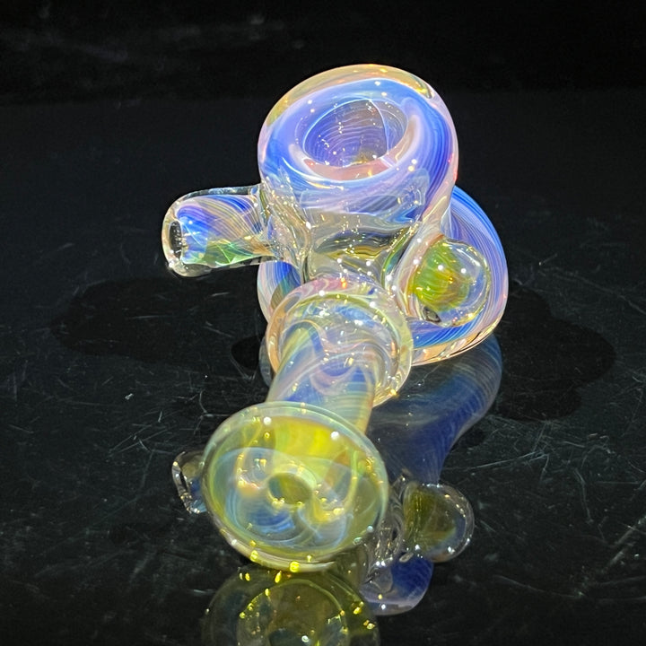 Silver and Gold Fumed Hammer Glass Pipe STF Glass   