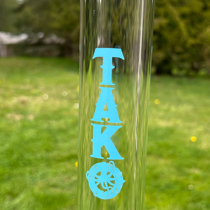 9 mm TAKO Label Beaker Bong Blue-18" Glass Pipe TG   