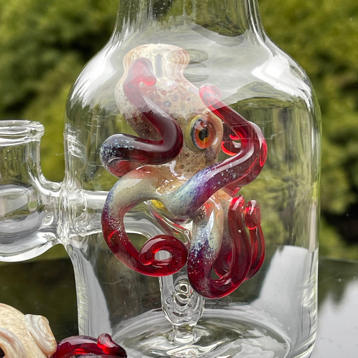 Octopus in a Bottle Combo Glass Pipe Berning Glass   