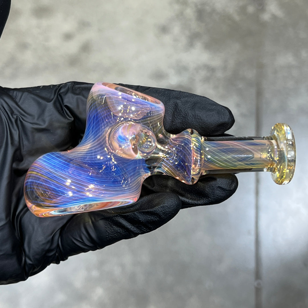 Silver and Gold Fumed Hammer Glass Pipe STF Glass   