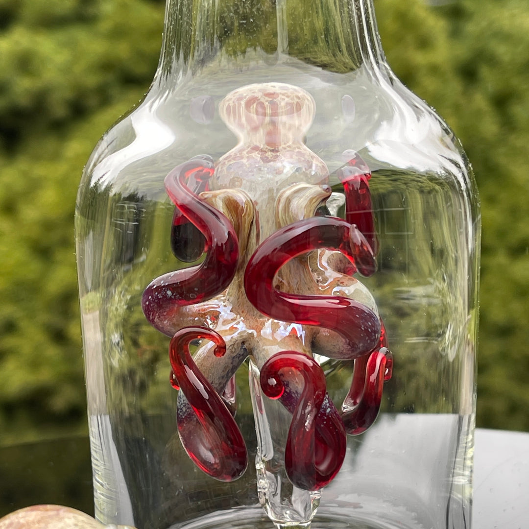 Octopus in a Bottle Combo Glass Pipe Berning Glass   