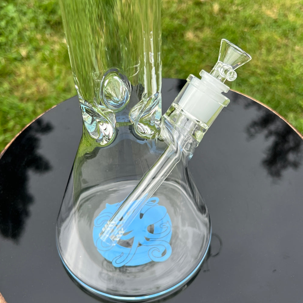 9 mm TAKO Label Beaker Bong Blue-18" Glass Pipe TG   