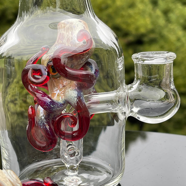 Octopus in a Bottle Combo Glass Pipe Berning Glass   