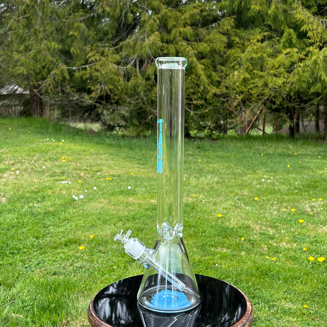 9 mm TAKO Label Beaker Bong Blue-18" Glass Pipe TG   