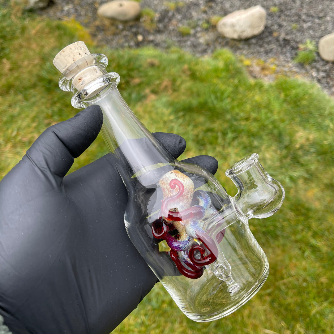 Octopus in a Bottle Combo Glass Pipe Berning Glass   