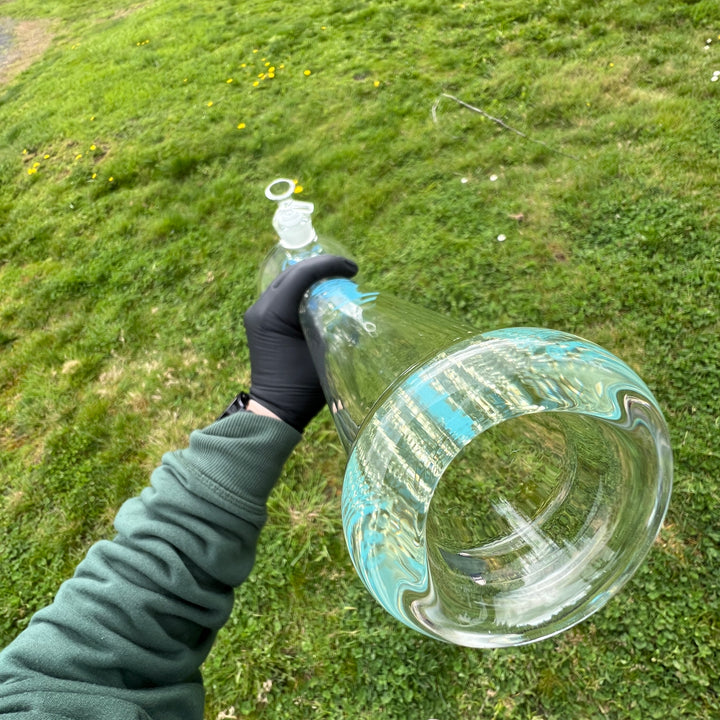 9 mm TAKO Label Beaker Bong Blue-18" Glass Pipe TG   