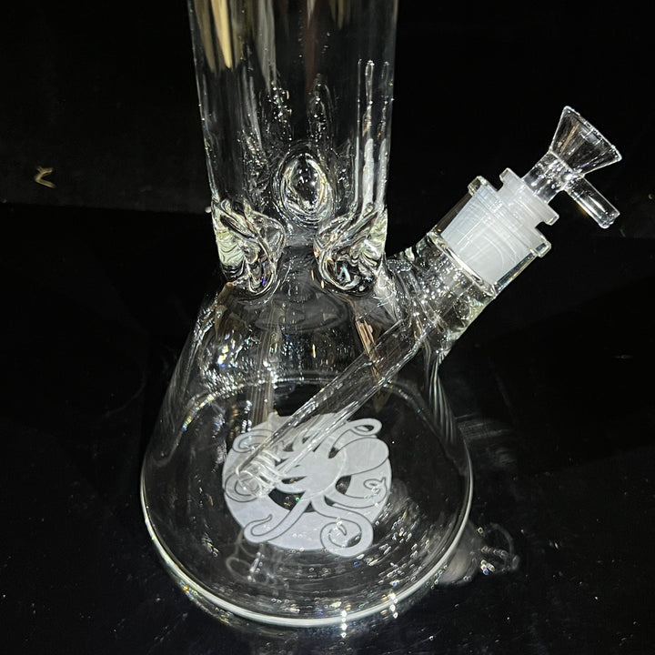 9 mm TAKO Label Beaker Bong Glow in the Dark-18" Glass Pipe TG   