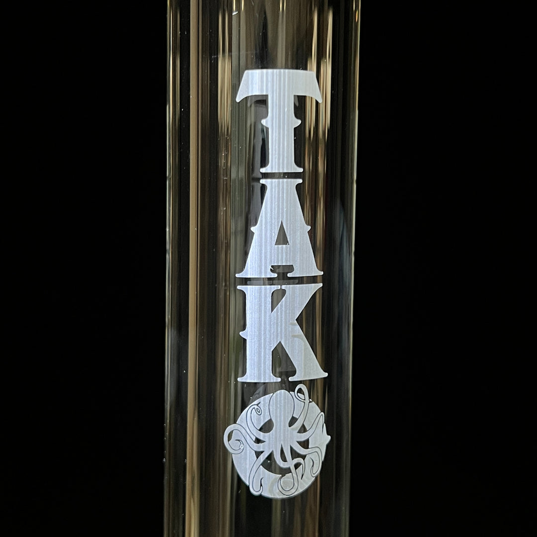 9 mm TAKO Label Beaker Bong Glow in the Dark-18" Glass Pipe TG   