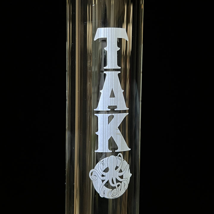 9 mm TAKO Label Beaker Bong Glow in the Dark-18" Glass Pipe TG   