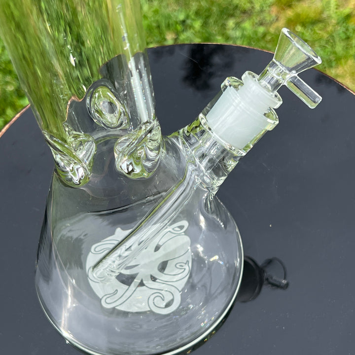 9 mm TAKO Label Beaker Bong Glow in the Dark-18" Glass Pipe TG   