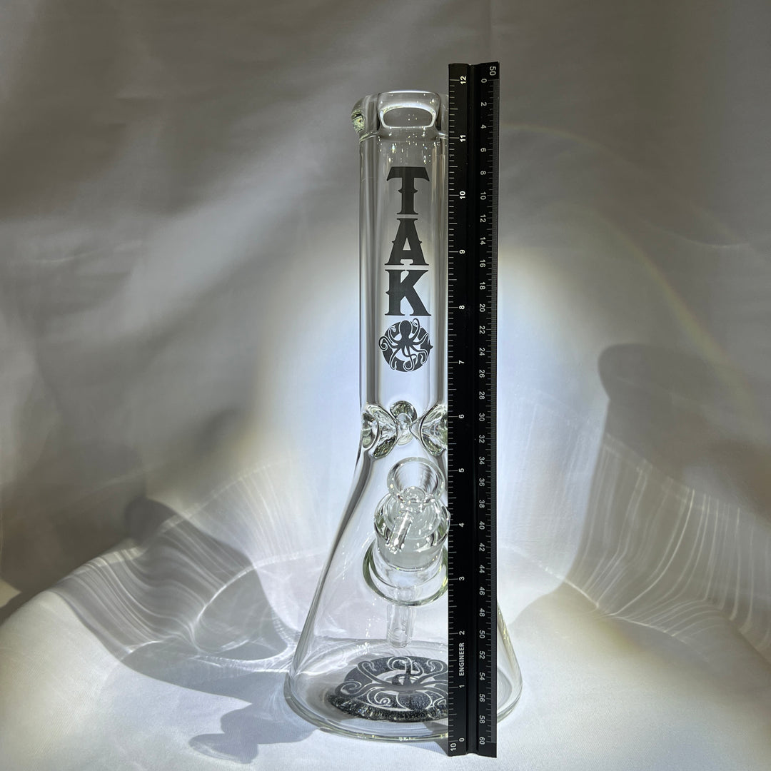 9 mm TAKO Label Beaker Bong Black-12" Glass Pipe TG   