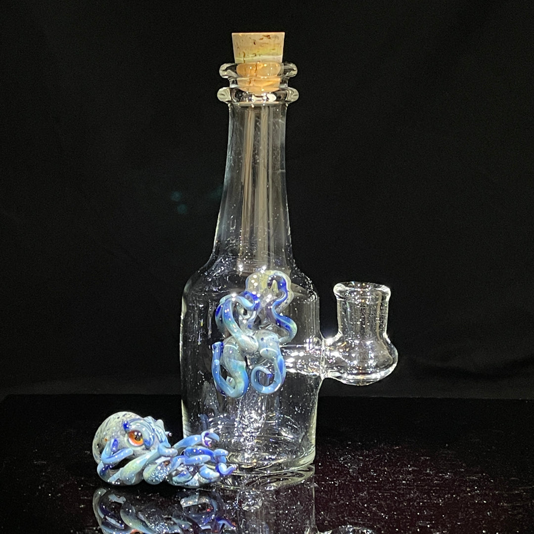 Octopus in a Bottle Combo Glass Pipe Berning Glass   