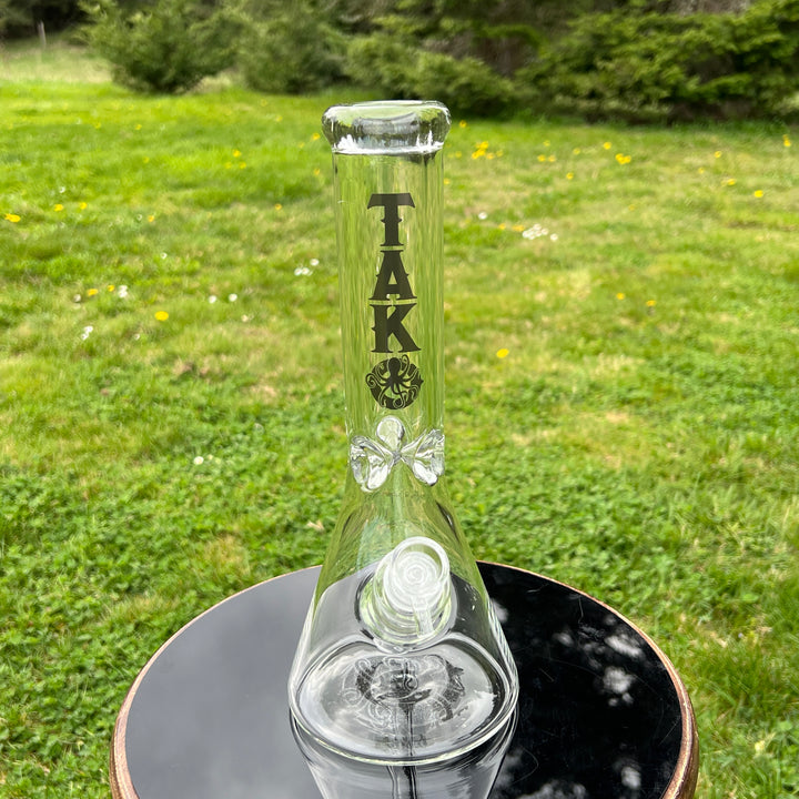 9 mm TAKO Label Beaker Bong Black-12" Glass Pipe TG   