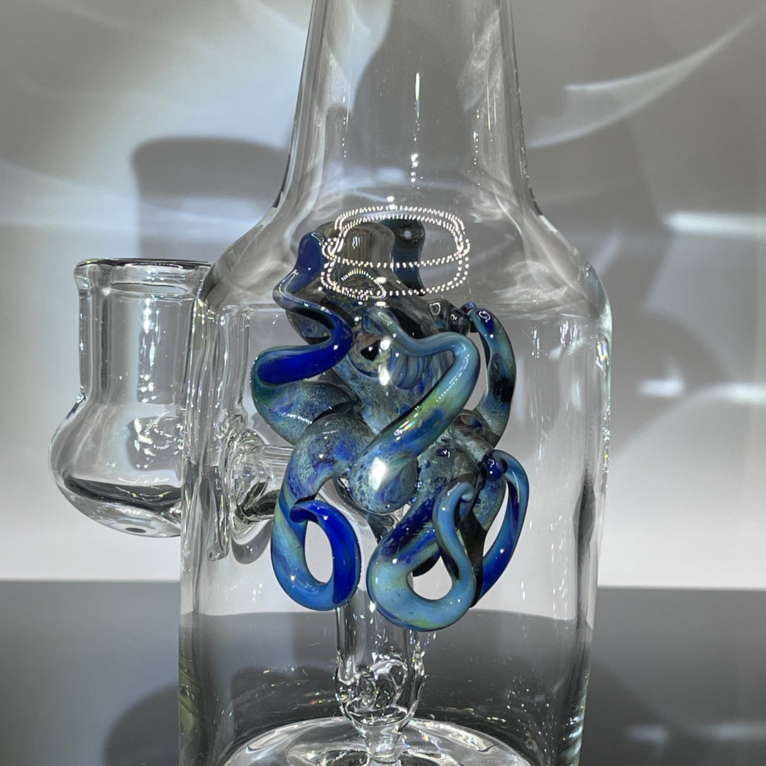 Octopus in a Bottle Combo Glass Pipe Berning Glass   