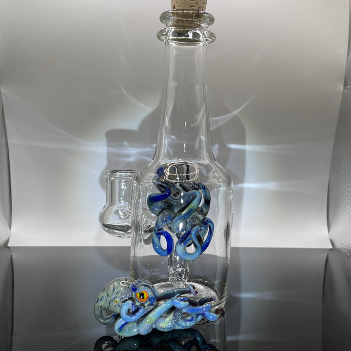 Octopus in a Bottle Combo Glass Pipe Berning Glass   