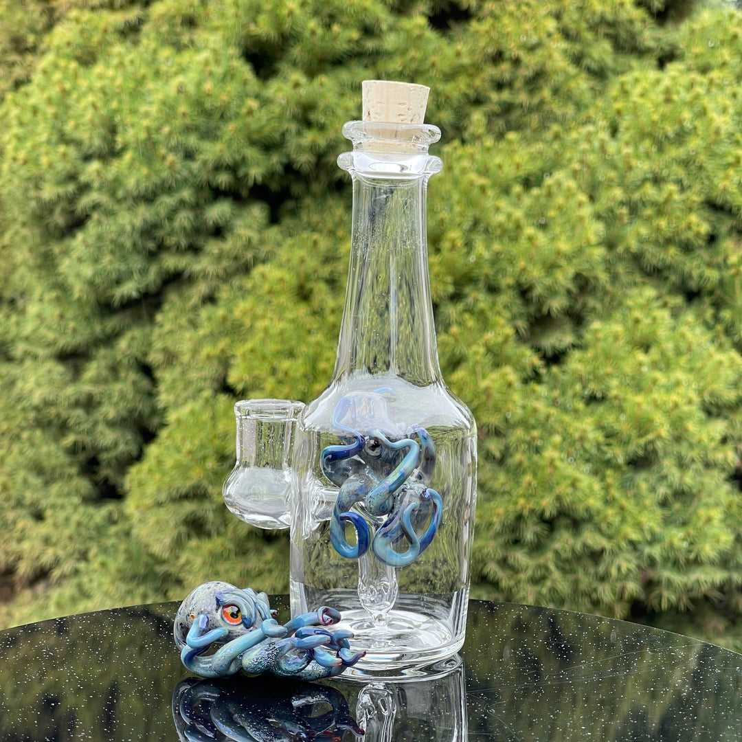 Octopus in a Bottle Combo Glass Pipe Berning Glass   