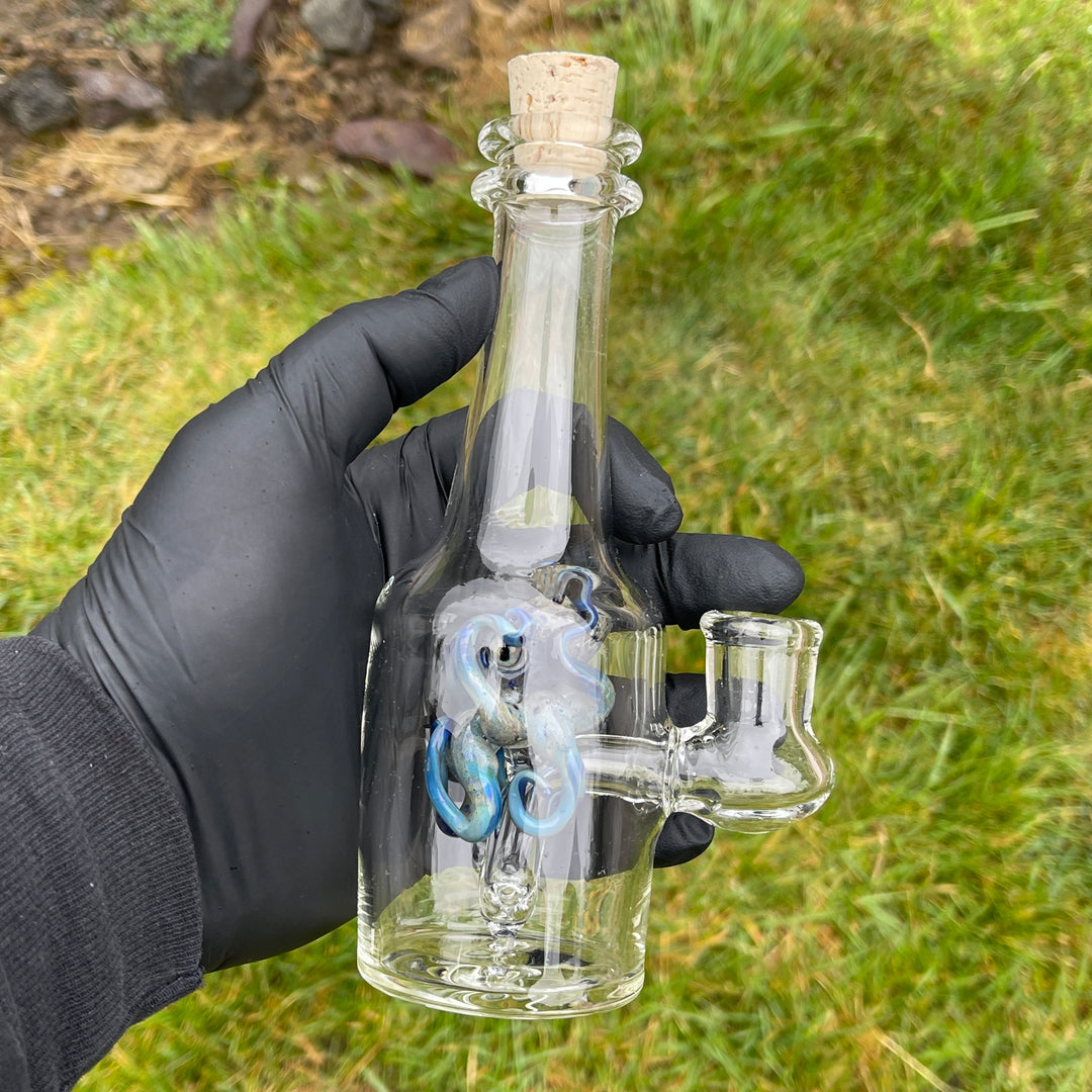 Octopus in a Bottle Combo Glass Pipe Berning Glass   