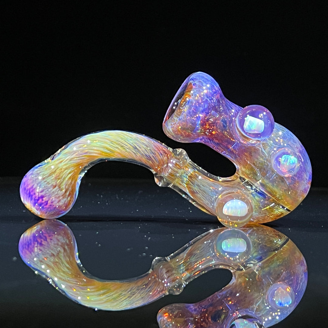 Purple Magic Triple Opal Sherlock Glass Pipe Beezy Glass