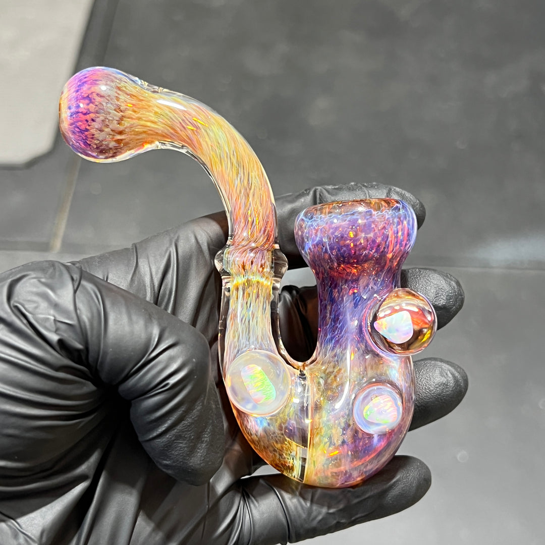 Purple Magic Triple Opal Sherlock Glass Pipe Beezy Glass