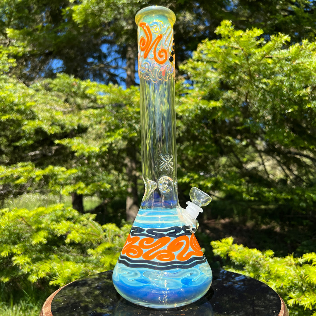 15" Fumed Twist Beaker Bong Glass Pipe Mary Jane's Glass   