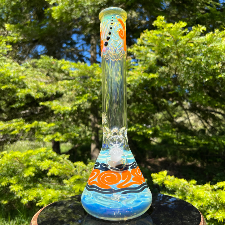 15" Fumed Twist Beaker Bong Glass Pipe Mary Jane's Glass   