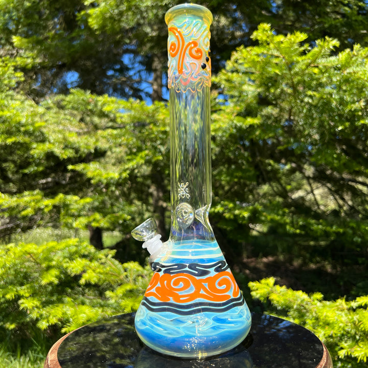 15" Fumed Twist Beaker Bong Glass Pipe Mary Jane's Glass   