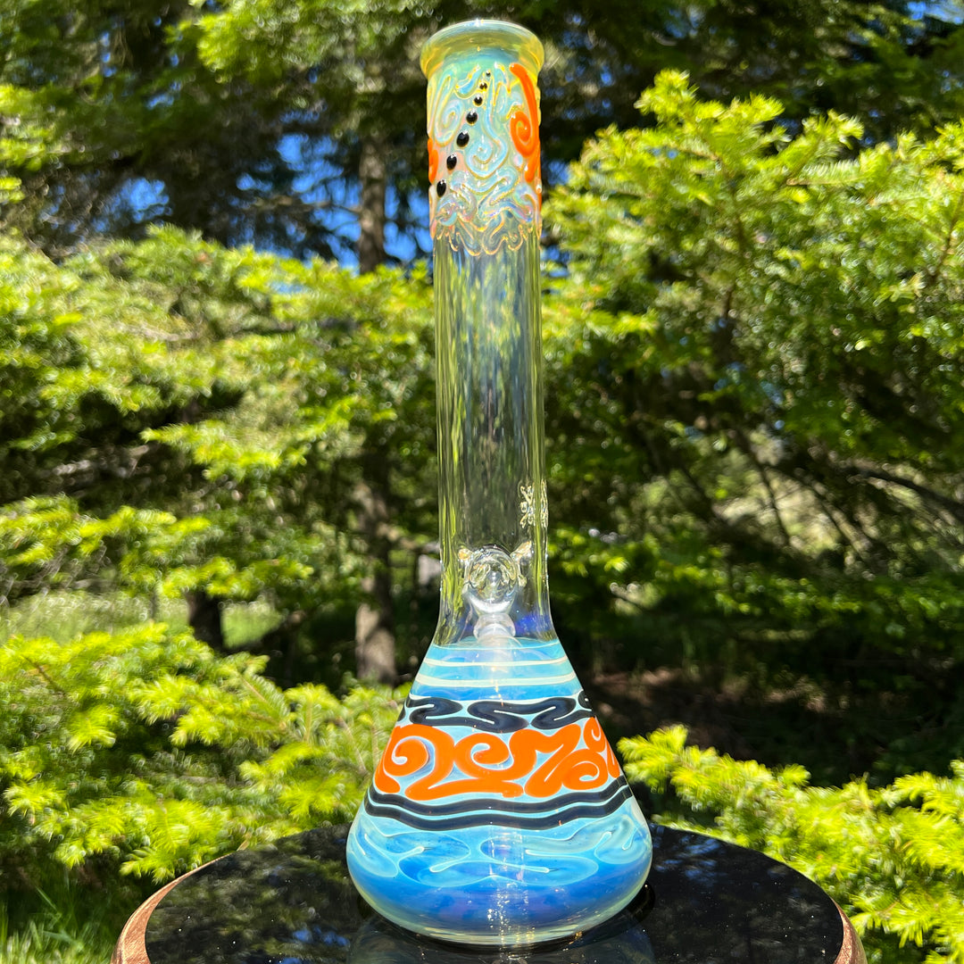 15" Fumed Twist Beaker Bong Glass Pipe Mary Jane's Glass   
