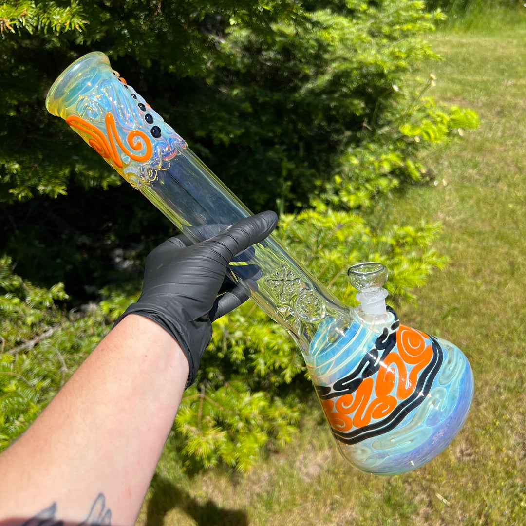15" Fumed Twist Beaker Bong Glass Pipe Mary Jane's Glass   