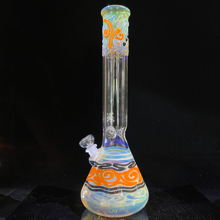 15" Fumed Twist Beaker Bong Glass Pipe Mary Jane's Glass   