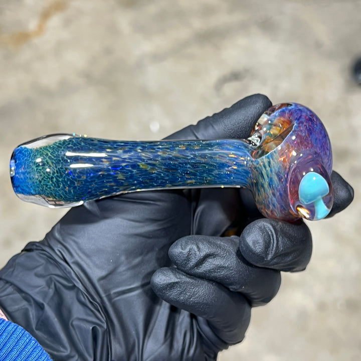 Blue Mushie Marble Pipe Glass Pipe Beezy Glass   