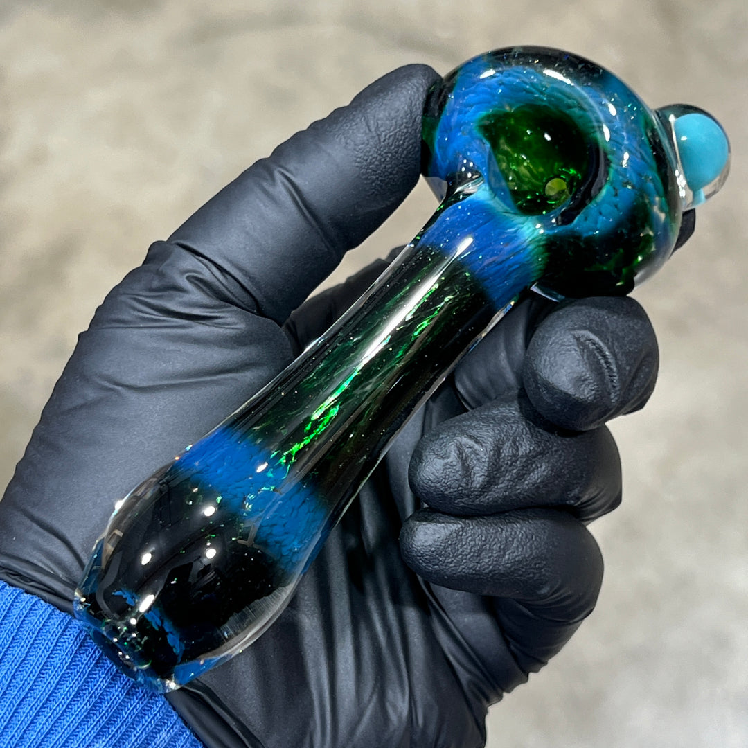 Blue Mushie Marble Pipe Glass Pipe Beezy Glass   