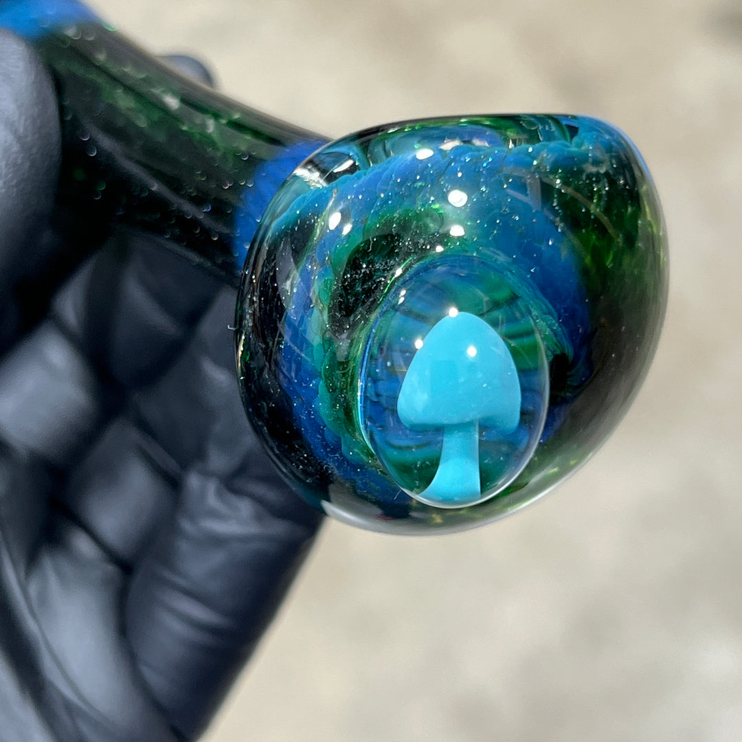 Blue Mushie Marble Pipe Glass Pipe Beezy Glass   