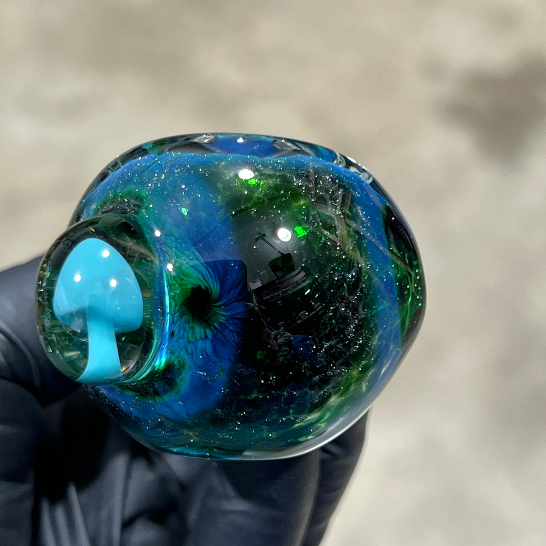 Blue Mushie Marble Pipe Glass Pipe Beezy Glass   