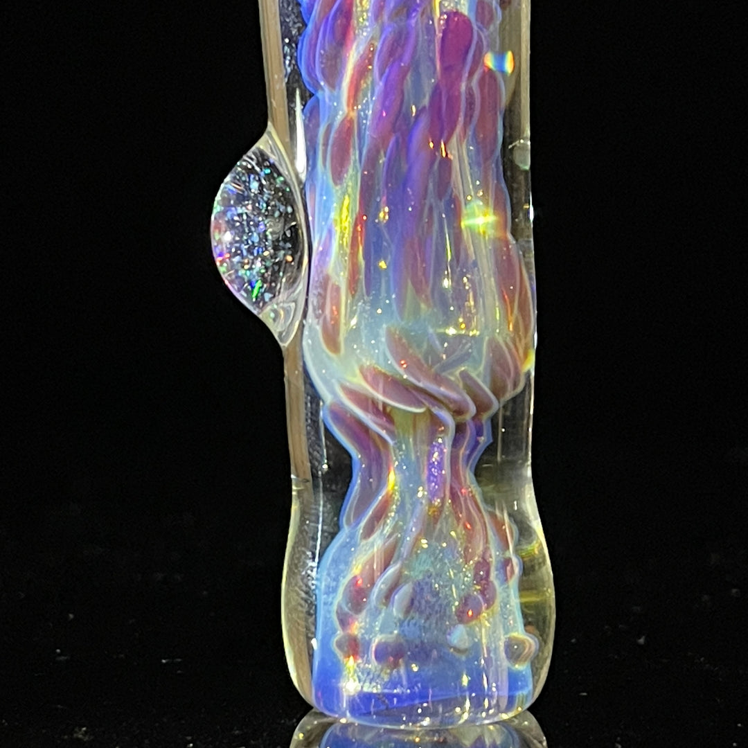 Purple Nebula Chillum with Crushed Opal Marble Glass Pipe Tako Glass   