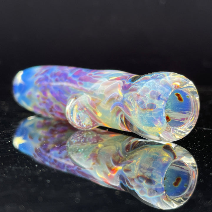 Purple Nebula Chillum with Crushed Opal Marble Glass Pipe Tako Glass   