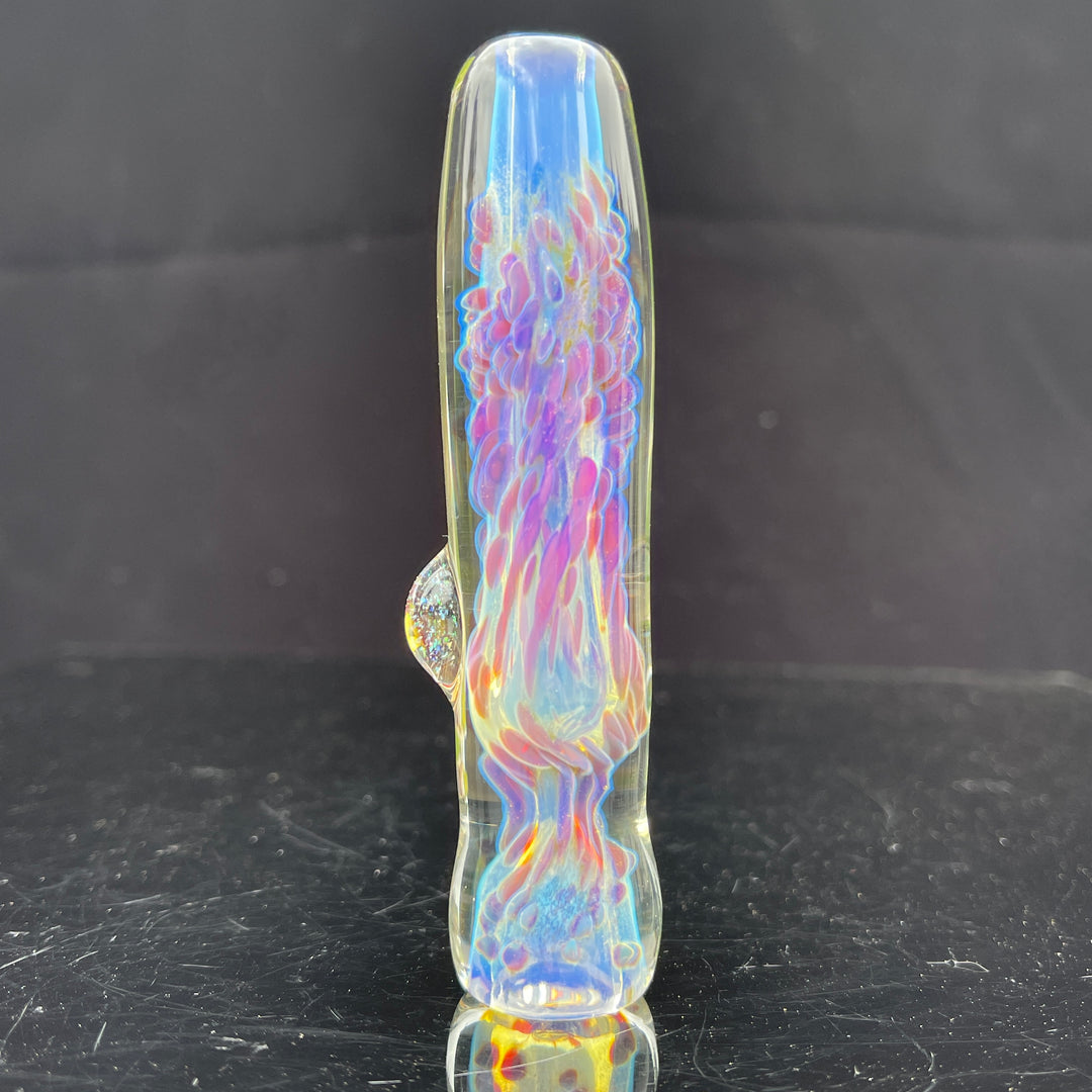 Purple Nebula Chillum with Crushed Opal Marble Glass Pipe Tako Glass   