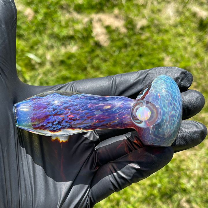 Purple Nebula Pipe with White Planet Opal Glass Pipe Tako Glass   
