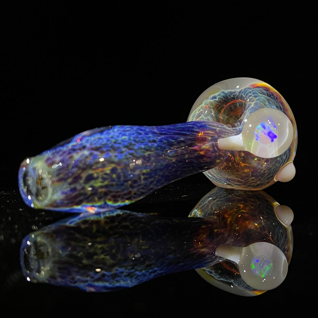 Purple Nebula Pipe with Rainbow Ram's Head and Translucent Planet Opal Glass Pipe Tako Glass   