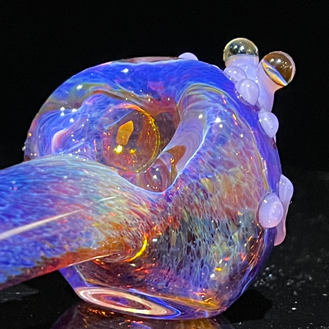 Purple Happy Frog Pipe with Opal Glass Pipe Beezy Glass   