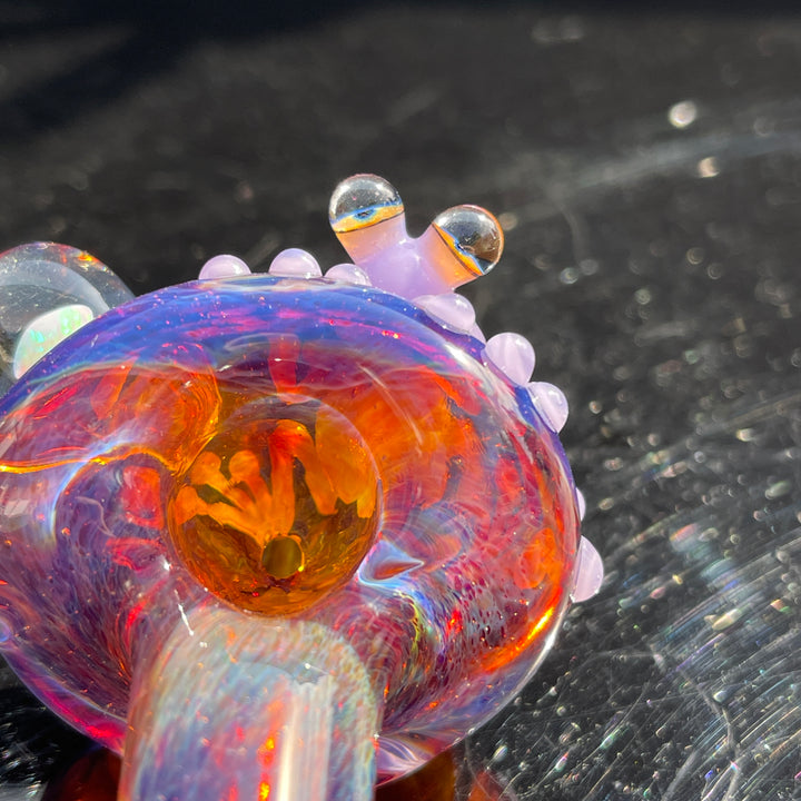 Purple Happy Frog Pipe with Opal Glass Pipe Beezy Glass   