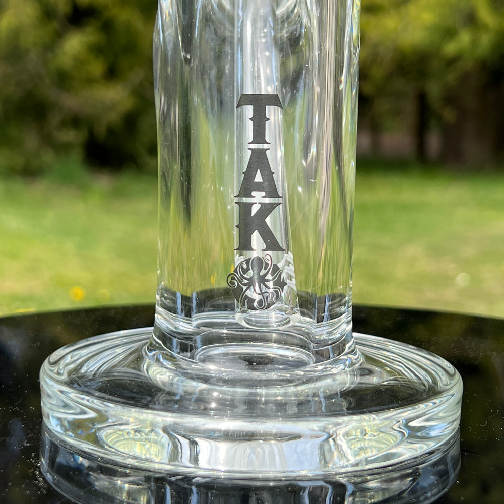 9 mm TAKO Label Straight Tube Bong Black-12" Glass Pipe TG   