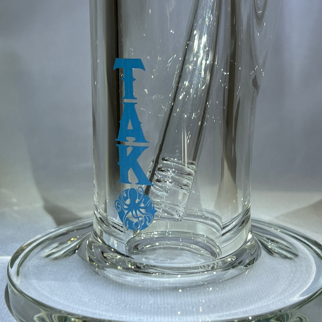 9 mm TAKO Label Straight Tube Bong Blue-12" Glass Pipe TG   