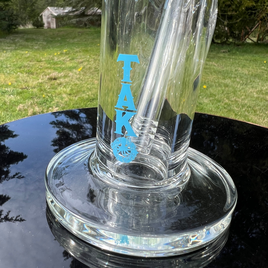 9 mm TAKO Label Straight Tube Bong Blue-12" Glass Pipe TG   
