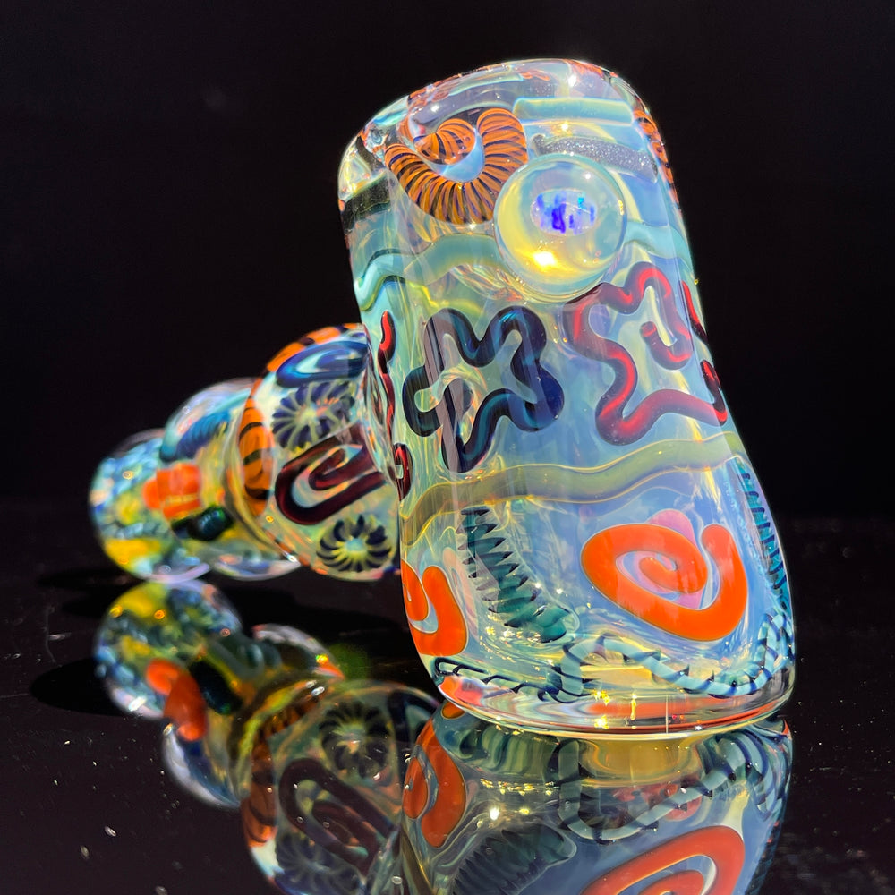 Inside Out Hammer with Opal Glass Pipe Tiny Mike   