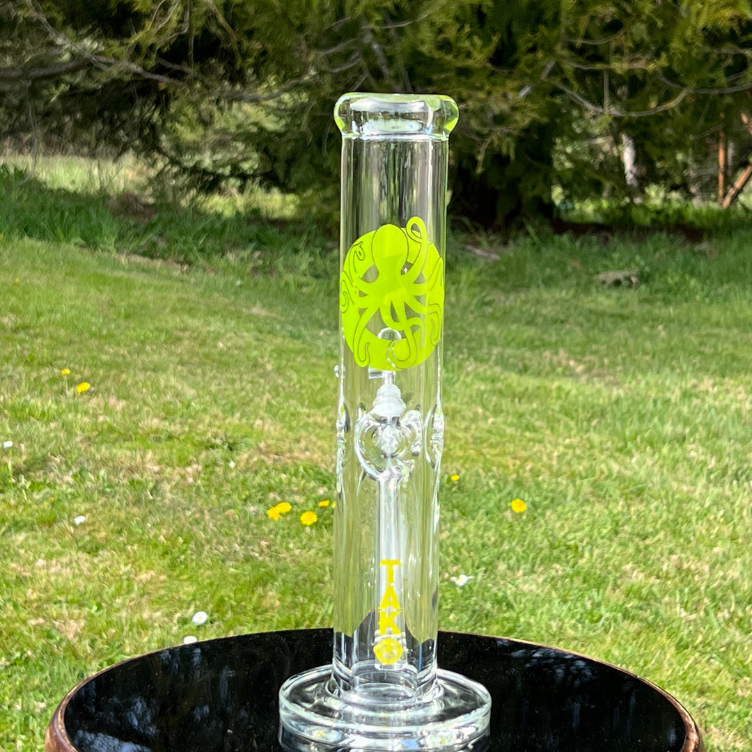 9 mm TAKO Label Straight Tube Bong Green-12" Glass Pipe TG   