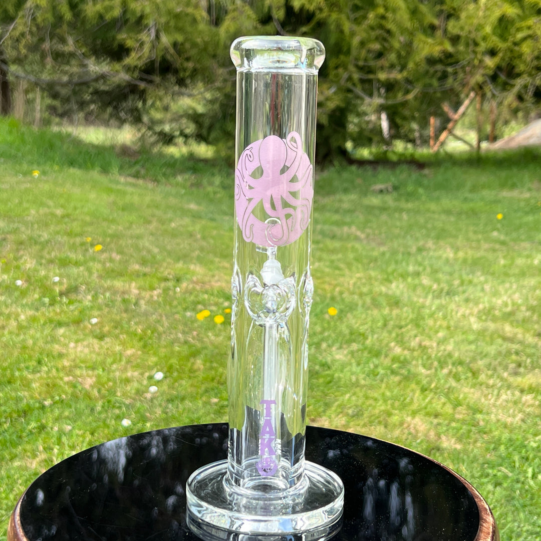 9 mm TAKO Label Straight Tube Bong Purple-12" Glass Pipe TG   