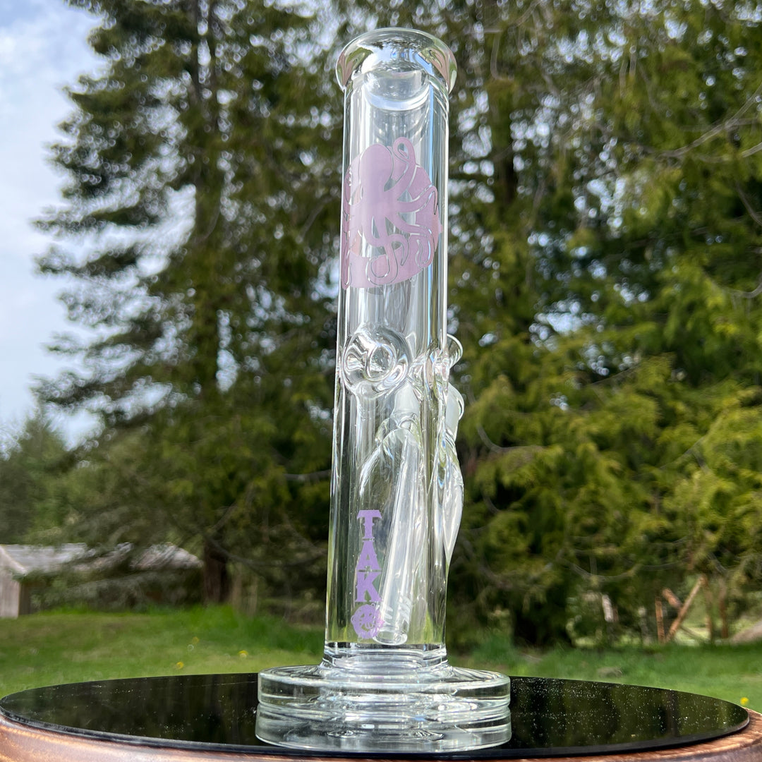 9 mm TAKO Label Straight Tube Bong Purple-12" Glass Pipe TG   