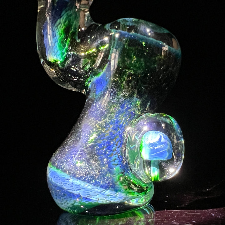 Experimental Jade Mushroom Magic Standup Sherlock Bubbler Glass Pipe Beezy Glass   